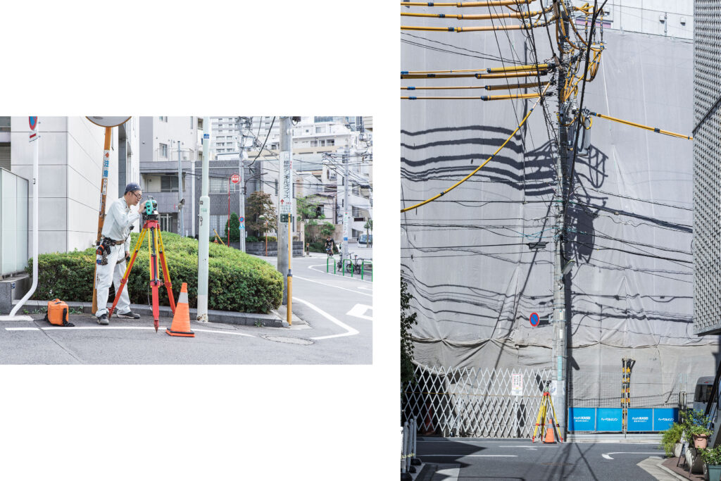 Tokyo streets, Japanese worker, electrical wires, Tokyo street photography
