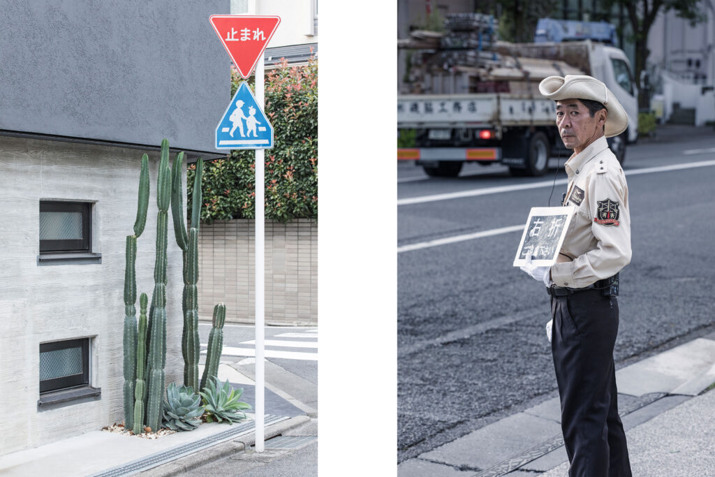 Tokyo streets, cactus, Japanese worker, Tokyo street photography