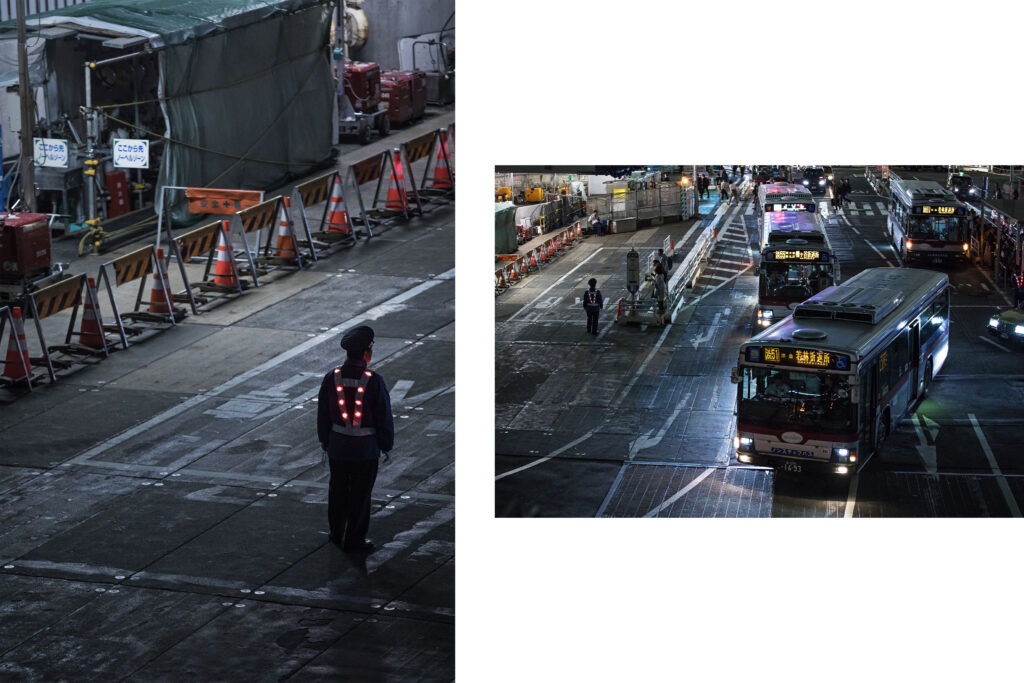 Tokyo streets, Japanese worker, Tokyo nightlights, bus, Shinjuku, Tokyo street photography