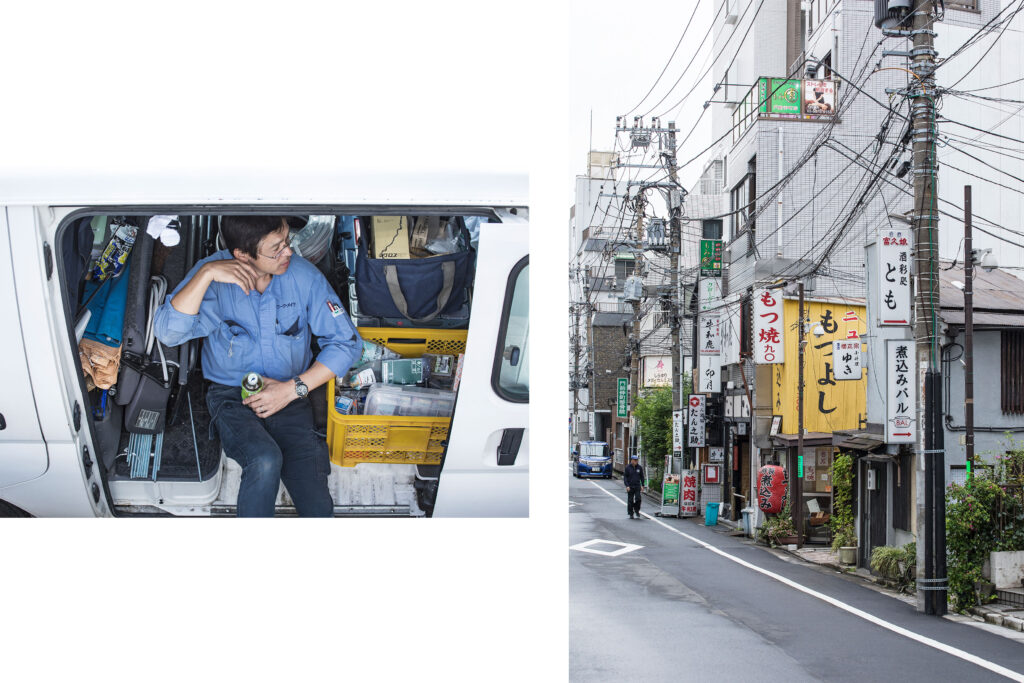 Japanese worker, Tokyo streets, Fukagawa, Tokyo street photography